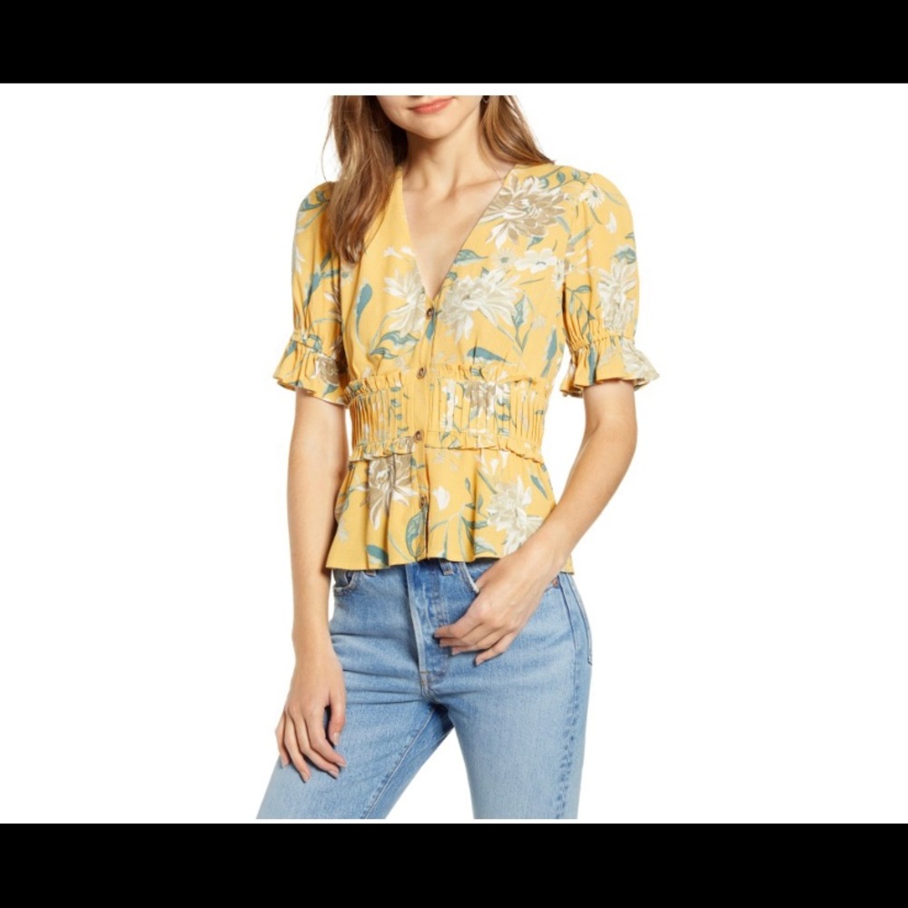 June & Hudson floral pintuck blouse - never worn!